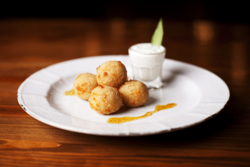 tagAlt.Chickpea Croquettes with Ginger and Carrot Purée