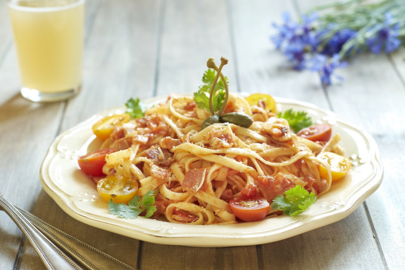 tagAlt.Fresh Egg Tagliatelle with Marinated Lamb and Tropea Onions