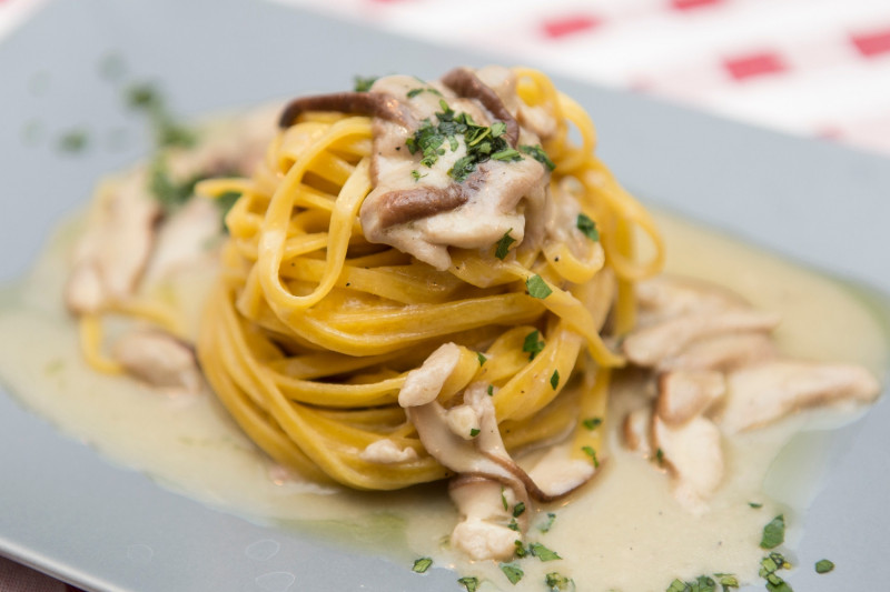 tagAlt.Tagliatelle with Dried Porcini Mushrooms and Parmesan Cream Sauce