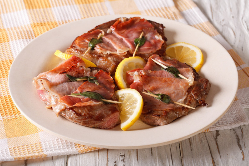 tagAlt.Veal Saltimbocca Roman style Veal and Sage cutlets