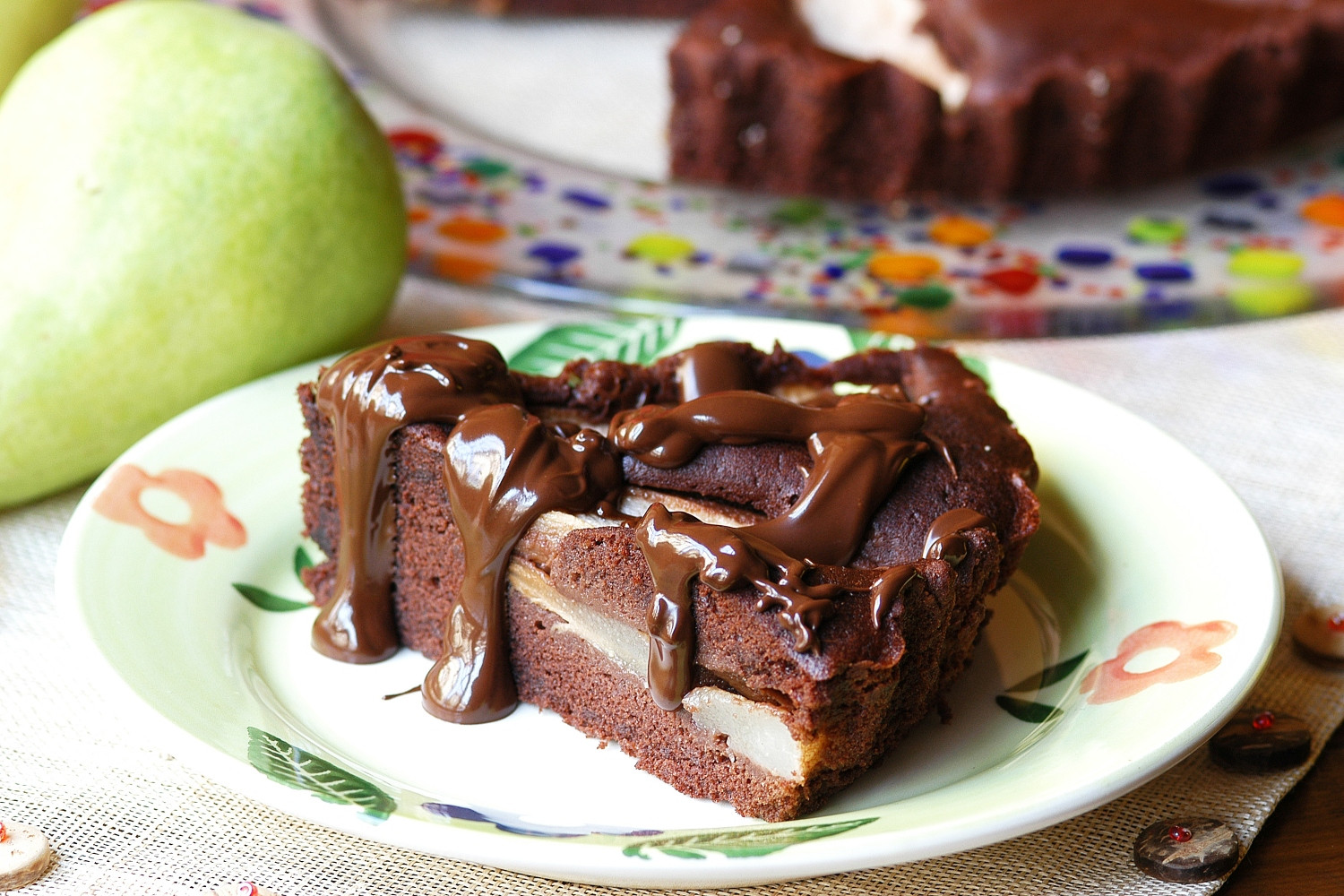 Decadent Pear and Chocolate Layer Cake with Silky Ganache | MaMaBlip