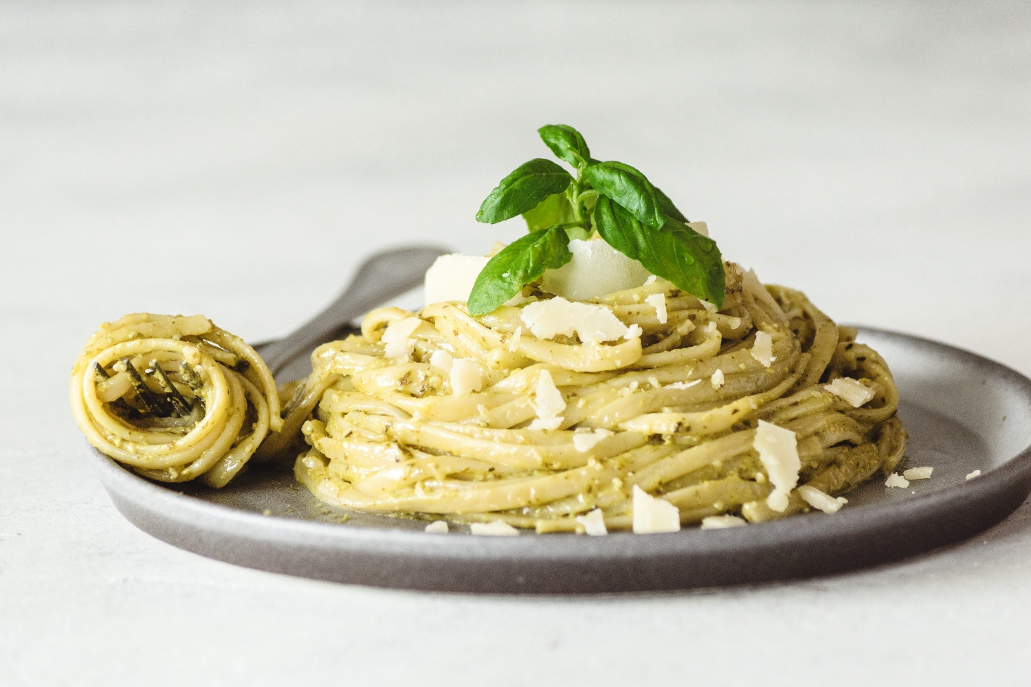 Handmade Tagliatelle with Creamy Almond Basil Pesto | MaMaBlip