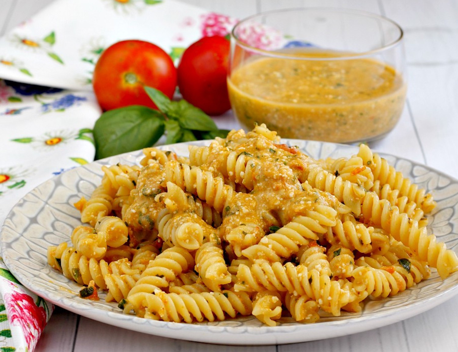 Fusilli with Chilled Cherry Tomato & Salted Ricotta Cream | MaMaBlip