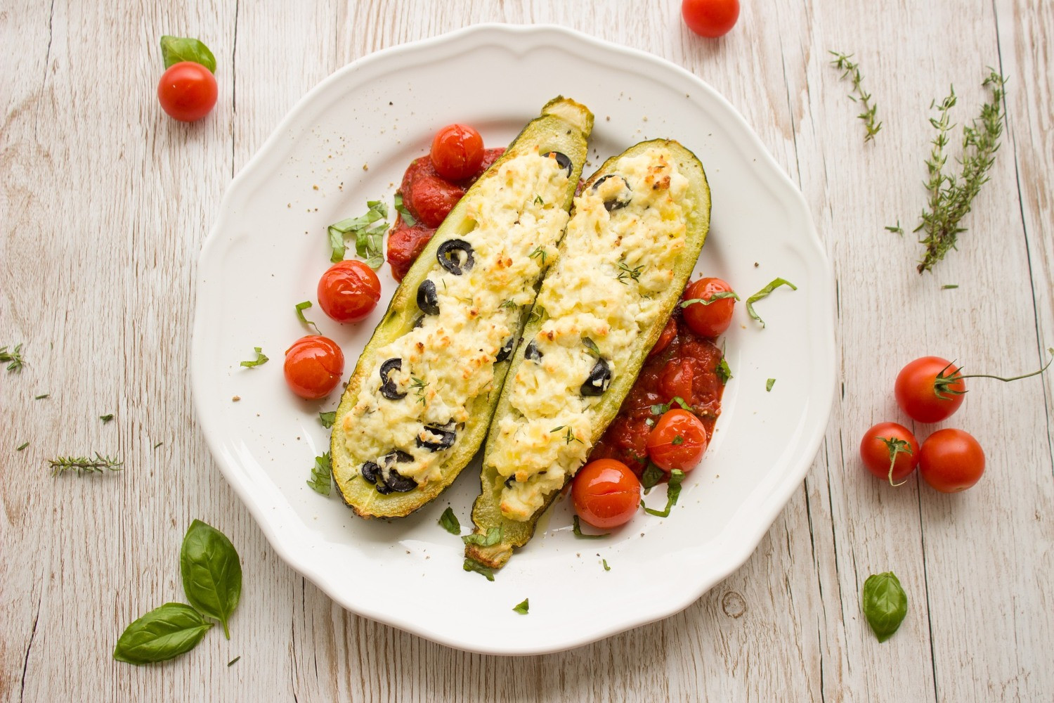 Tuscan-Style Stuffed Zucchini with Silky Yellow Pepper Sauce | MaMaBlip